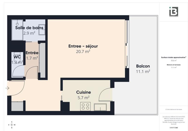 Appartement - 34 m² - 1 pièce
