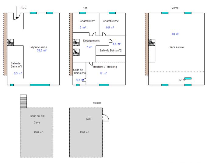 Maison de ville - 164 m² - 5 pièces
