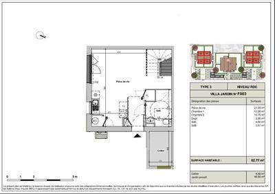 Maison - 62 m² - 3 pièces