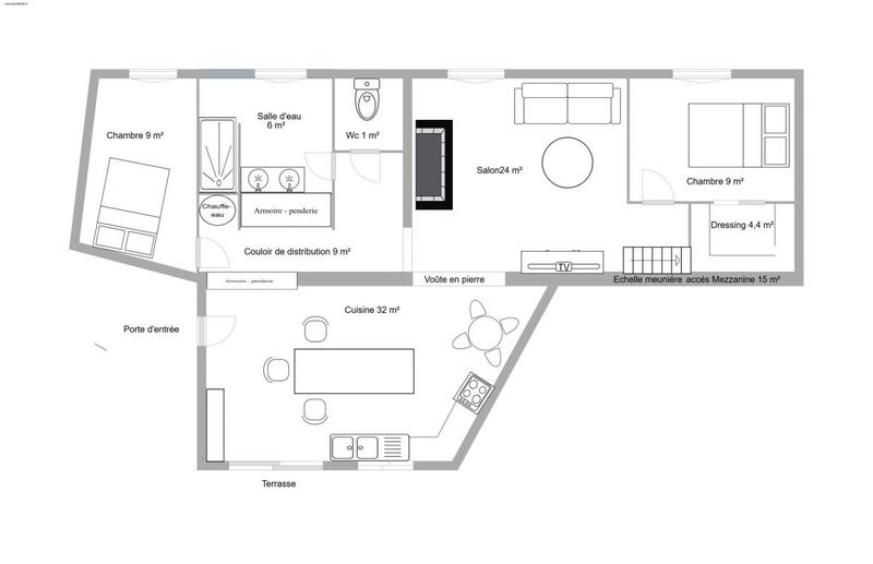 Maison - 95 m² - 3 pièces