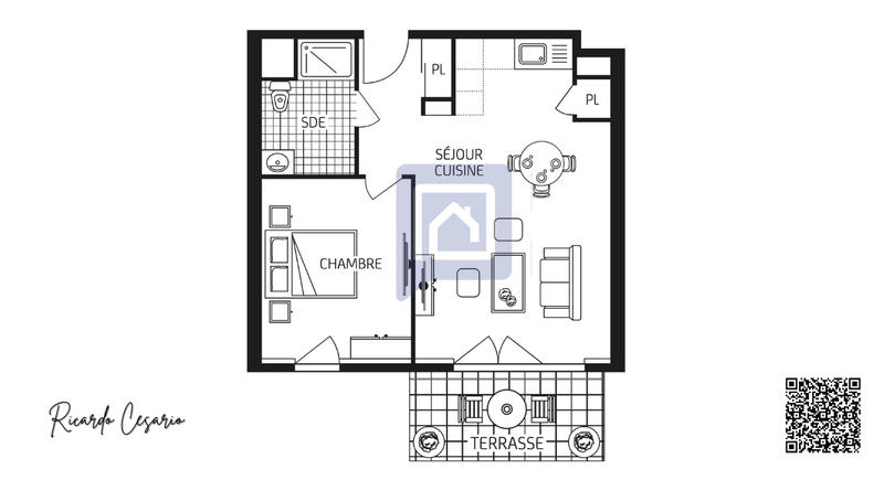 Appartement - 45 m² - 2 pièces