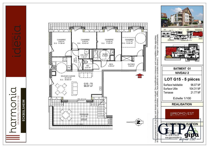 Appartement - 96 m² - 5 pièces