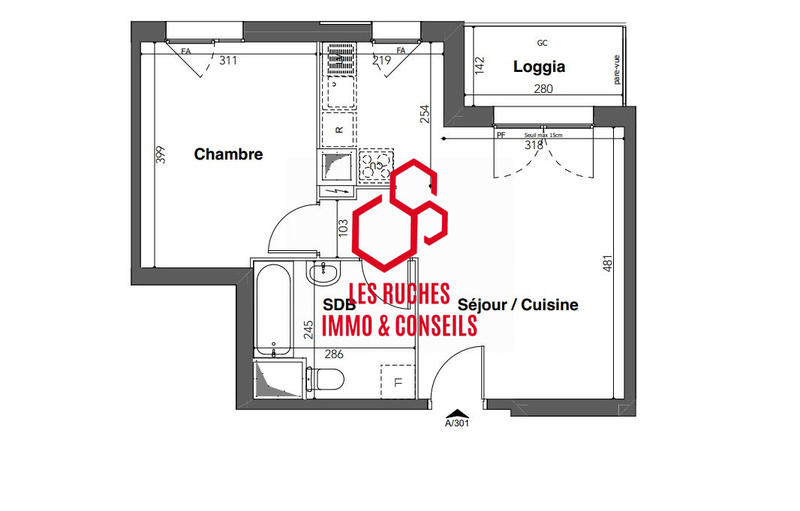 Appartement - 43 m² - 2 pièces