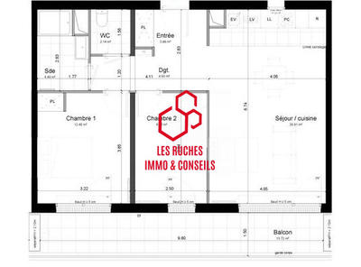 Appartement - 64 m² - 3 pièces