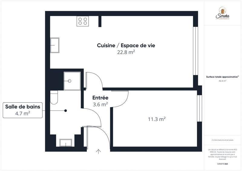 Appartement - 42 m² - 2 pièces
