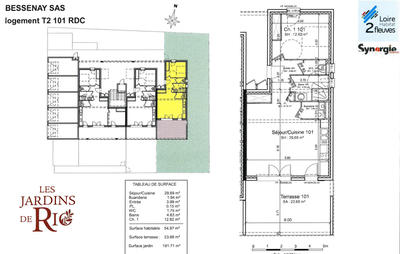 Appartement - 54 m² - 2 pièces