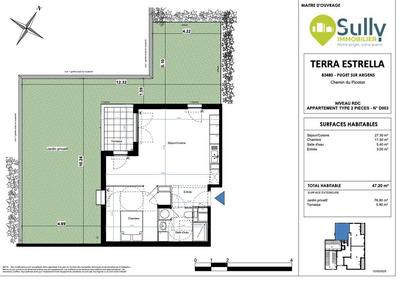Appartement - 47 m² - 2 pièces