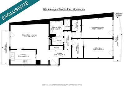 Appartement - 74 m² - 3 pièces