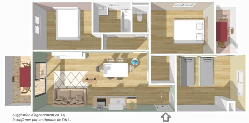 Appartement - 70 m² - 3 pièces