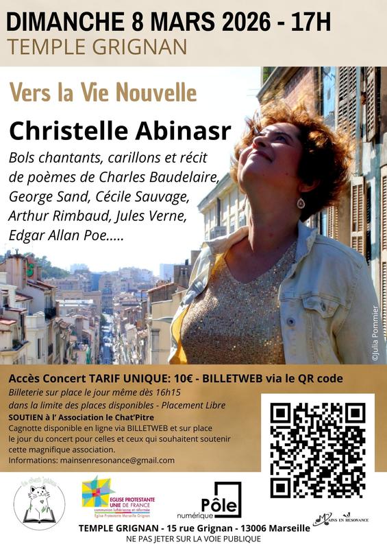 Concert Christelle Abinasr, bols chantants, carillons et récit