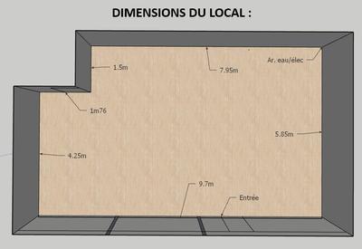 Local commercial - 53 m² - 1 pièce