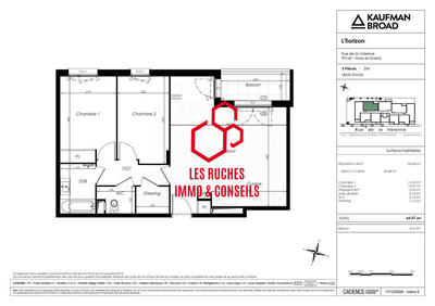 Appartement - 60 m² - 3 pièces