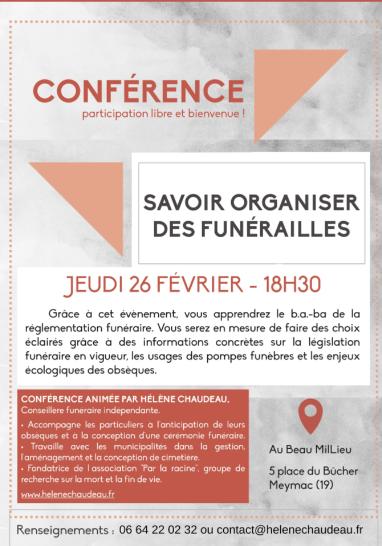 Conférence "savoir organiser des funérailles"