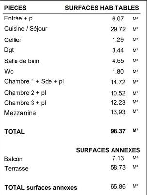 Appartement - 98 m² - 5 pièces