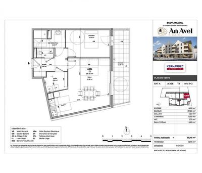 Appartement - 59 m² - 2 pièces
