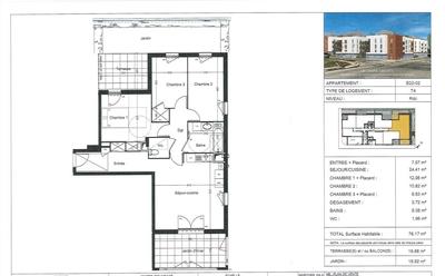 Appartement - 76 m² - 4 pièces