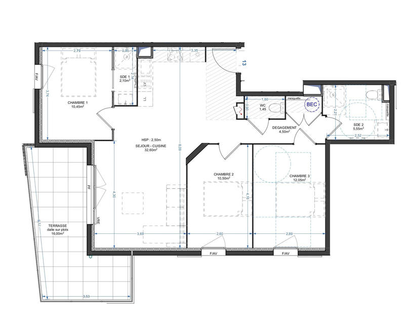 Appartement - 79 m² - 4 pièces