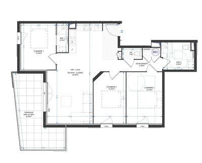 Appartement - 79 m² - 4 pièces