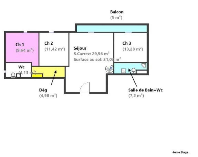Appartement - 133 m² - 6 pièces