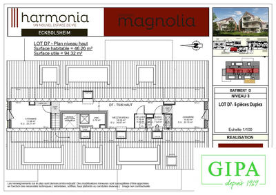 Duplex - 116 m² - 5 pièces