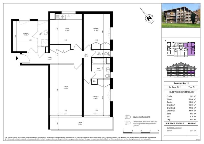 Appartement - 91 m² - 4 pièces