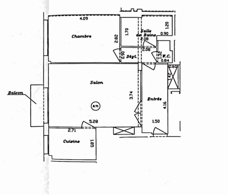 Appartement - 50 m² - 2 pièces
