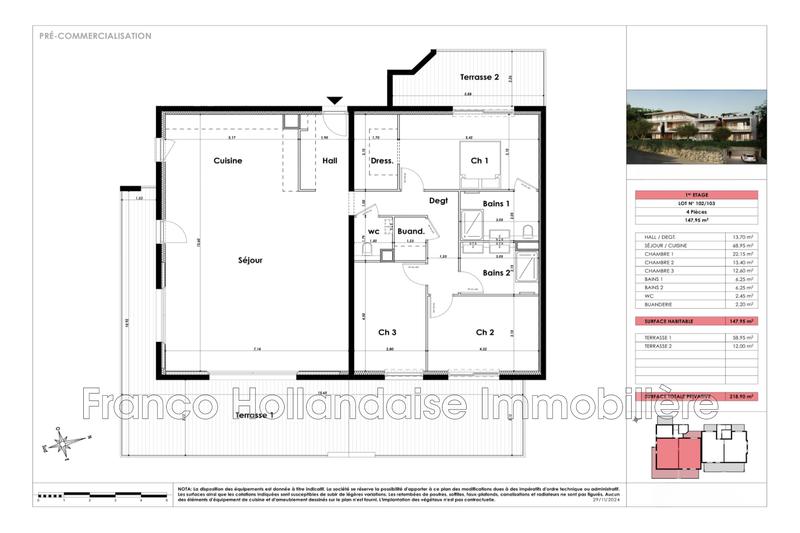 Appartement - 148 m² - 4 pièces