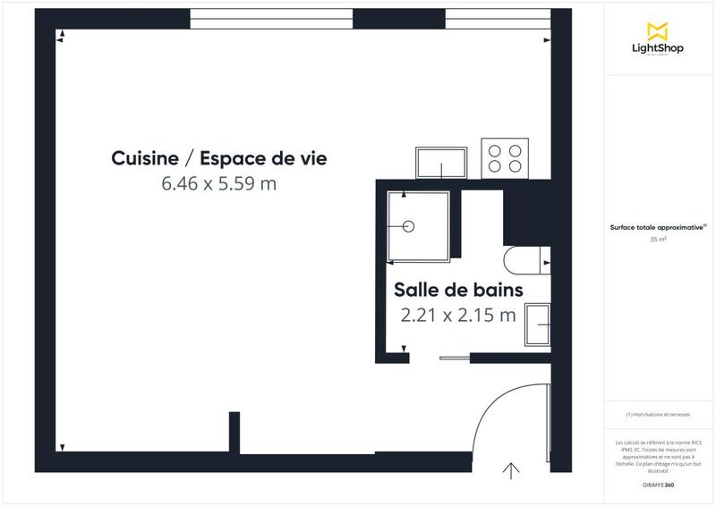 Appartement - 35 m² - 1 pièce