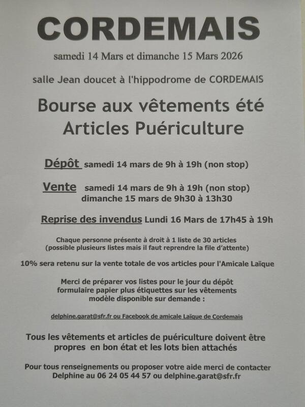 Bourse aux vêtements été et puériculture