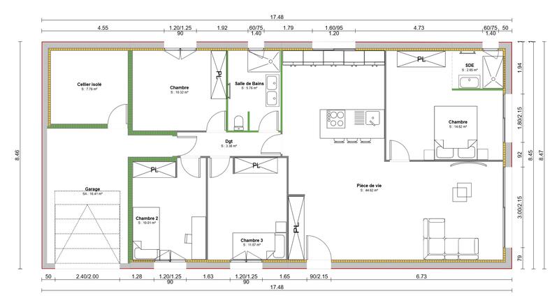 Maison - 110 m² - 5 pièces