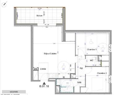 Appartement - 70 m² - 3 pièces