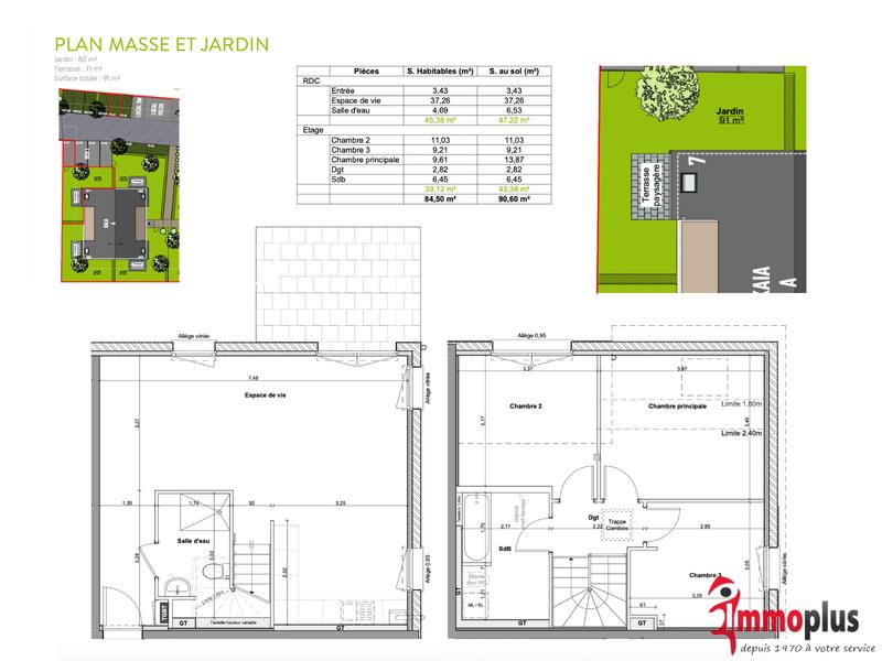 Maison - 85 m² - 4 pièces