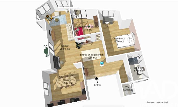 Appartement - 78 m² - 3 pièces