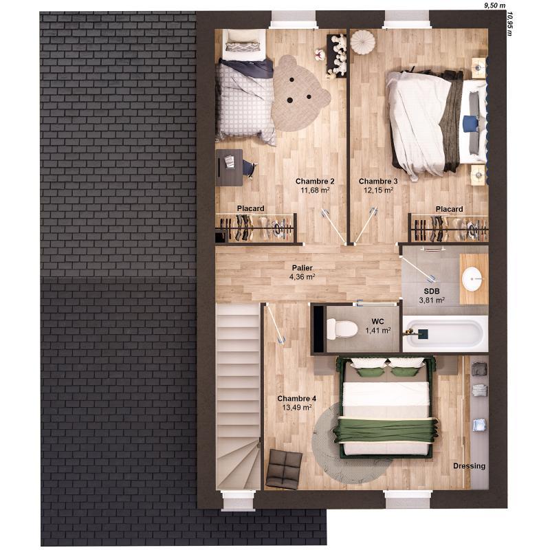 Maison - 111 m² - 6 pièces