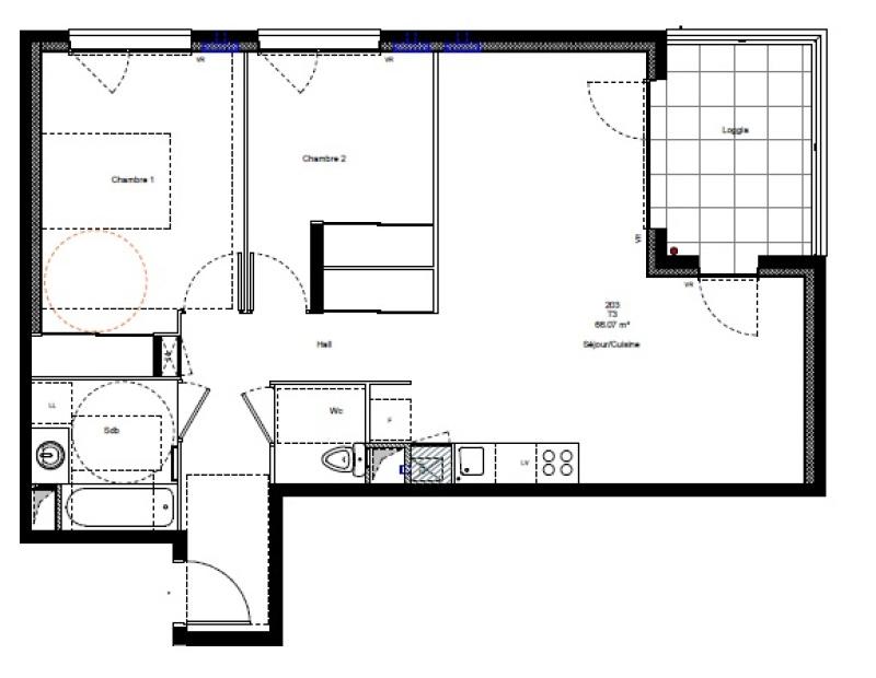 Appartement - 66 m² - 3 pièces