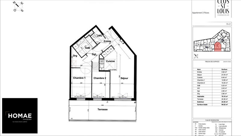 Appartement - 70 m² - 3 pièces