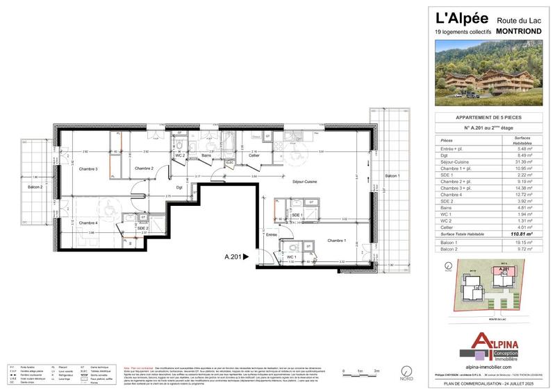 Appartement - 111 m² - 5 pièces