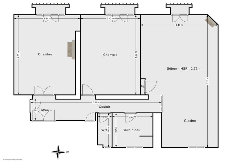 Appartement - 77 m² - 3 pièces
