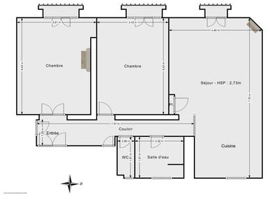 Appartement - 77 m² - 3 pièces