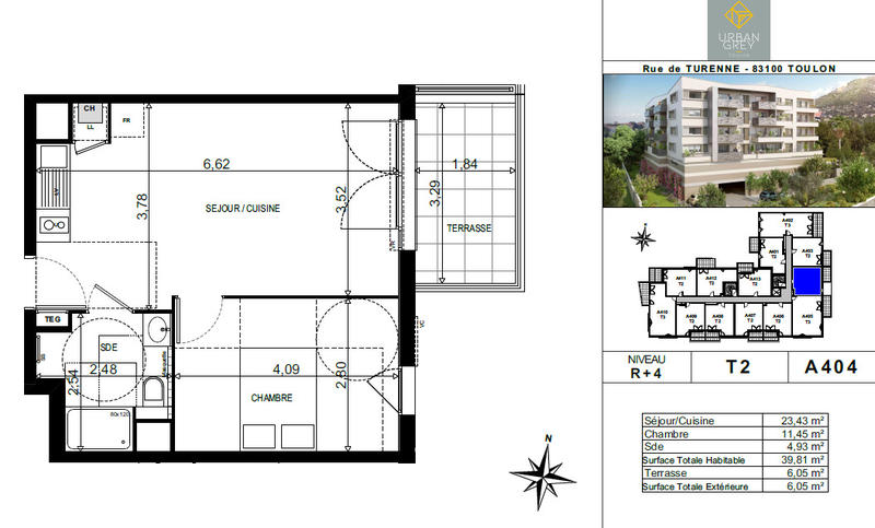Appartement - 38 à 61 m² - 2 pièces