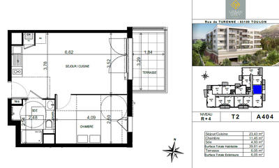 Appartement - 38 à 61 m² - 2 pièces