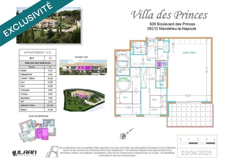 Appartement - 81 m² - 3 pièces