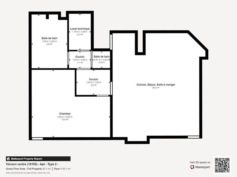 Appartement - 53 m² - 2 pièces