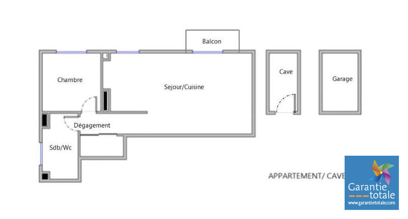 Appartement - 43 m² - 2 pièces