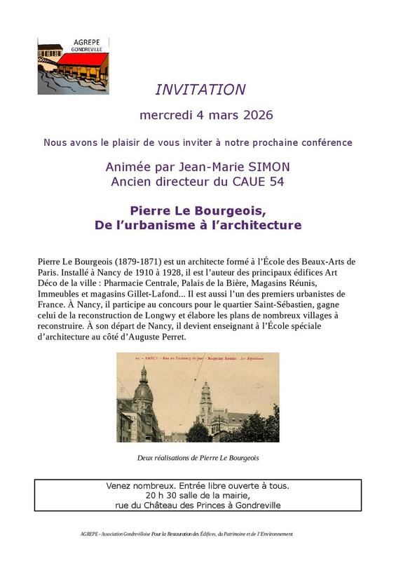 Conférence de l'Agrepe - "Pierre le Bourgeois. De l'urbanisme à l'architecture"