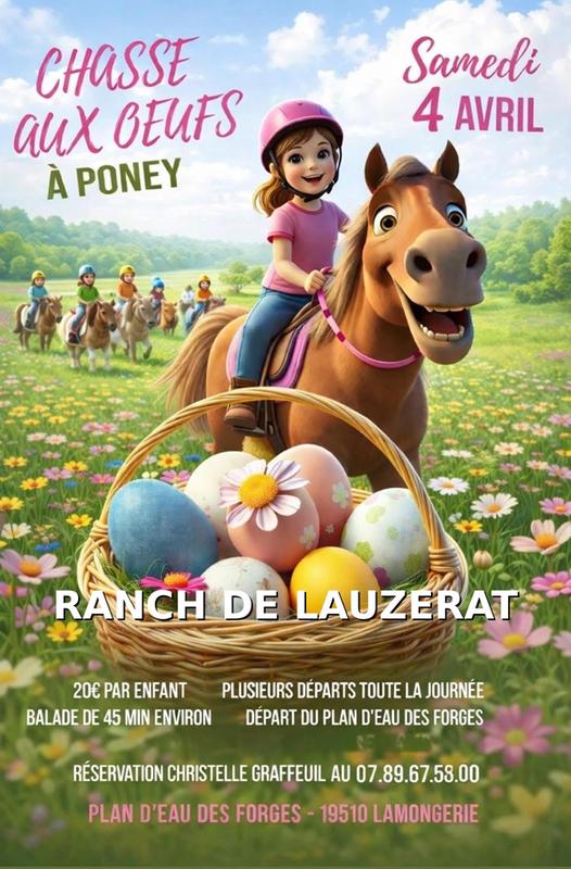 Chasse aux œufs à poney