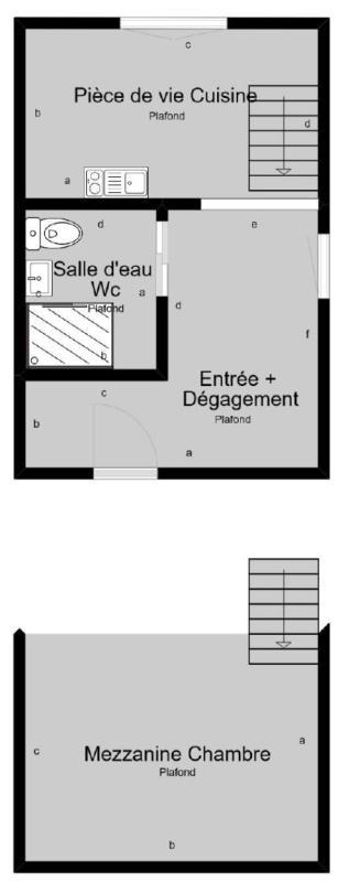 Studio - 21 m² - 2 pièces