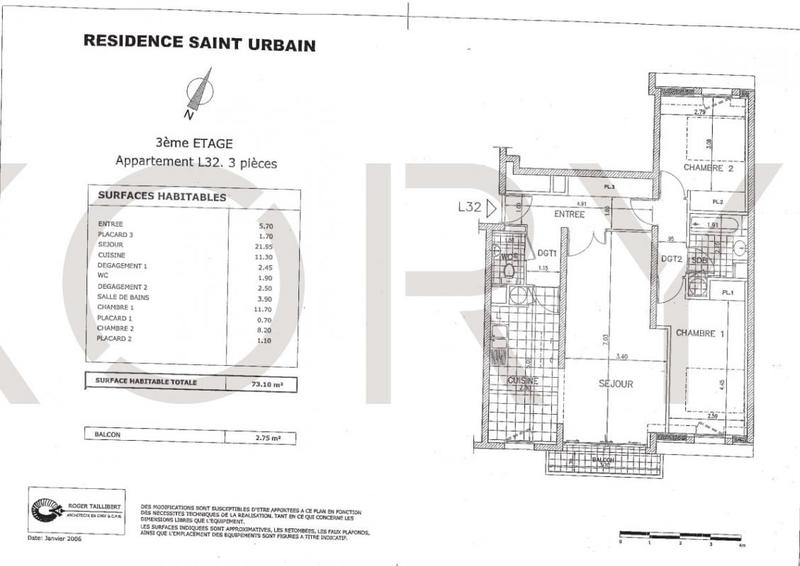 Appartement - 71 m² - 3 pièces