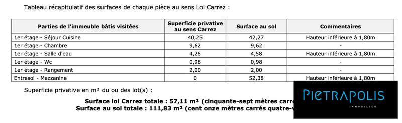 Appartement - 57 m² - 3 pièces