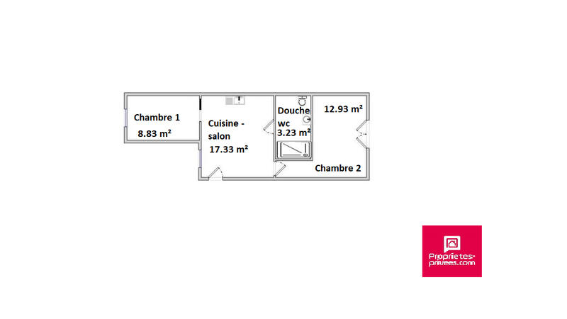 Appartement - 42 m² - 3 pièces